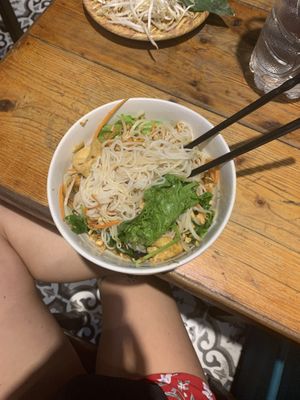 Tofu noodle bowl at Noodle & Roll in Hanoi
