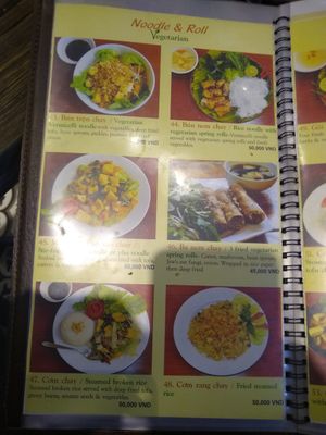 Menu at Noodle & Roll in Hanoi