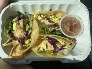 Chipotle ranch tacos with tofu as the protein  at Taproot Lounge & Cafe in Salem