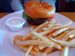 House made vegan patty at Taproot Lounge & Cafe in Salem