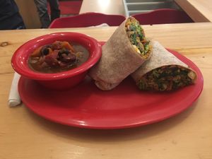 Tofu Scramble With Veggie (vegan) Chili at Montana Coffee Traders in Kalispell