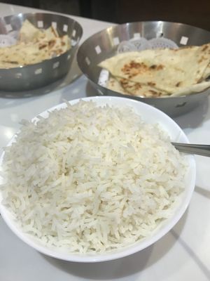 Garlic naan and rice  at Kings in Mount Gravatt
