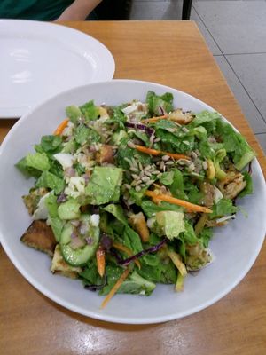 sweet potato and vegan cheese salad at Greg Cafe in Eilat