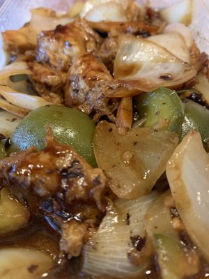 VG chicken in black bean sauce take away  at Red Dragon Chinese Fusion in South Shields