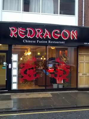 Red Dragon frontage at Red Dragon Chinese Fusion in South Shields