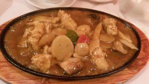 Sizzling satay with vegetarian chicken at Red Dragon Chinese Fusion in South Shields