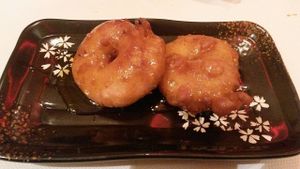 Pineapple fritters with golden syrup (vg) at Red Dragon Chinese Fusion in South Shields
