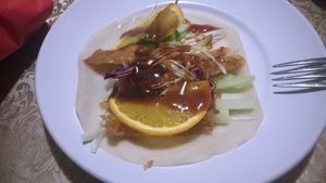 Vegan crispy duck pancake at Red Dragon Chinese Fusion in South Shields