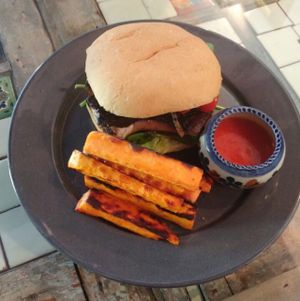 Hamburgesa at Coco y Chia in Mexico City