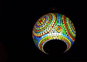 The decor and lighting fixtures are very pleasant at Shamaim in Tokyo