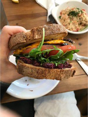 Vegan BLT was yummy. I liked the mushroom bacon!  at Mason Dixon Bakery & Bistro in Huntsville