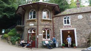 outside at St Ann's Well Cafe in Malvern