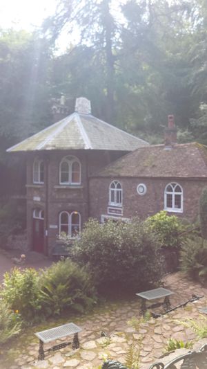 Outside at St Ann's Well Cafe in Malvern