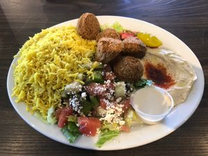 Falafel Plate. Make sure to ask them to hold the cheese  at Green Corner in Mesa