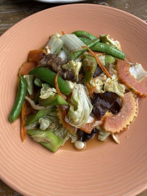 fried veg  at Chopper Bar in Sukhothai