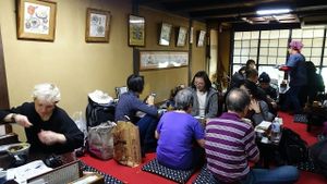 restaurant interior  at Ebisu Soba in Takayama