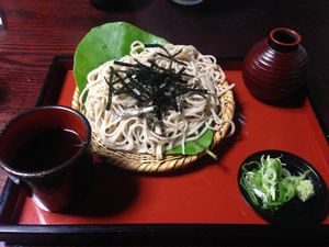 Plain vegan zaru soba at Ebisu Soba in Takayama