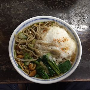 Vegetarian mushroom soba at Ebisu Soba in Takayama