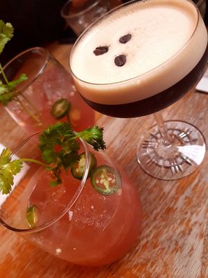 Jalapeno kombucha margarita and espresso martini at Fonda in Melbourne