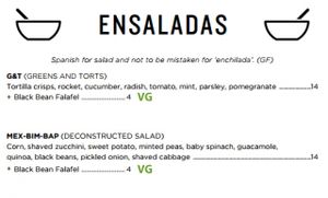 ensaladas at Fonda in Hawthorn