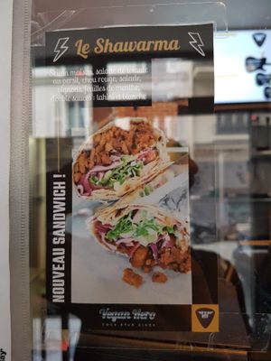 New shawarma sandwich at Vegan Hero in Paris