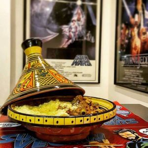 tajine de seitan, olives vertes et citrons confits  at Vegan Hero in Paris