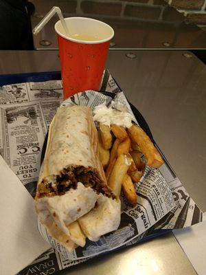 Kebab + frites at Vegan Hero in Paris