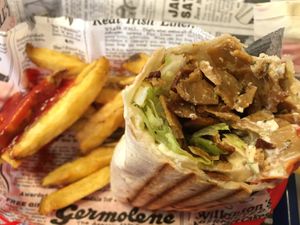 Fast food heavy on meat substitutes  at Vegan Hero in Paris