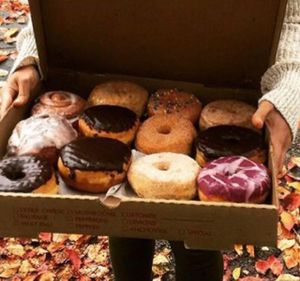 Homer, Boston Creme, & Chocolate some of my favs at Dottie's Donuts - Springfield Ave in Philadelphia