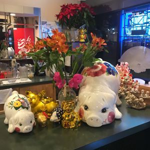 Lucky pigs at China Garden in Orono