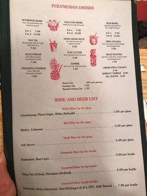 Drinks at China Garden in Orono