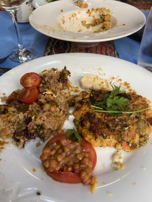 Vegan burger at El Pati de la Veina in Girona