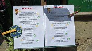 Menu at El Pati de la Veina in Girona