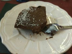 Vegan chocolate mousse at El Pati de la Veina in Girona