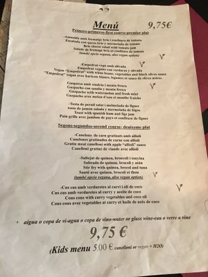 Daily menu at El Pati de la Veina in Girona