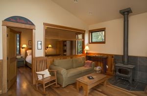 Cottage living room. at Pebble Cove Farm Inn in Orcas Island