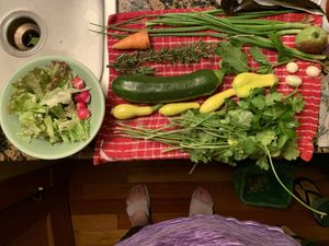 Picked from the garden for dinner at Pebble Cove Farm Inn in Orcas Island