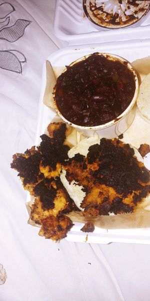 BBQ bunt and black on both sides, inedible at Spotted Dog Restaurant and Bar in Carrboro