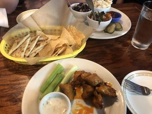 Vegan sampler & vegan wings  at Spotted Dog Restaurant and Bar in Carrboro