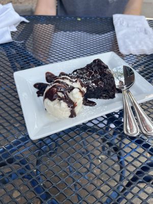 Chocolate torte  at Spotted Dog Restaurant and Bar in Carrboro