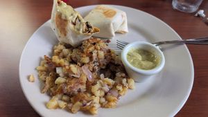 Vegan breakfast burrito at Spotted Dog Restaurant and Bar in Carrboro
