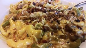Vegan mac and cheese at Spotted Dog Restaurant and Bar in Carrboro