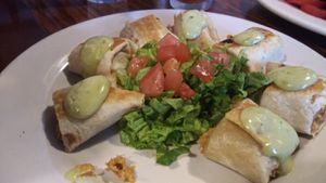 Vegan flautas at Spotted Dog Restaurant and Bar in Carrboro