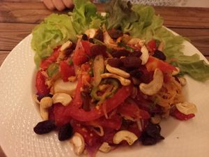 Tea leaf salad at Food4Thought in Chiang Mai