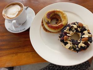 Peanut butter and jelly bagel at Food4Thought in Chiang Mai