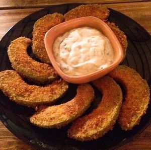Avocado fries! at Food4Thought in Chiang Mai