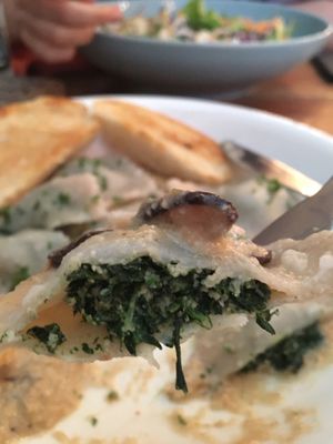 Filled with spinach but tbh quite bland at Food4Thought in Chiang Mai