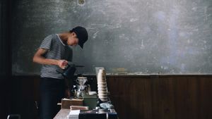 Barista working in Stardust at Stardust in Kyoto
