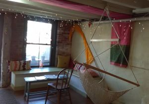 Cool seating for cupcake eating.  at Suecakes in Belfast