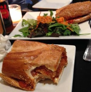 Chicken parm sandwich at VSpot in Brooklyn